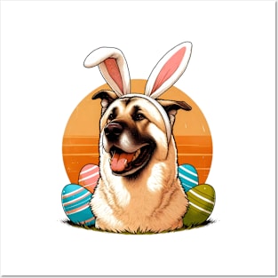 Anatolian Shepherd Dog in Bunny Ears Easter Festivity Posters and Art